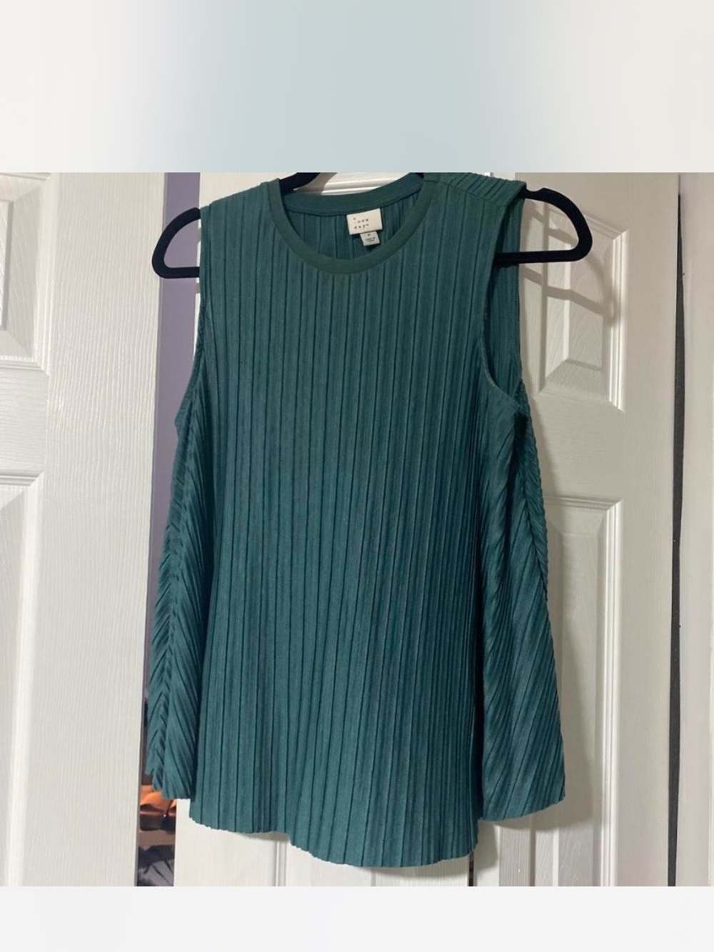 a new day Forest Green Pleated Sleeveless Tank